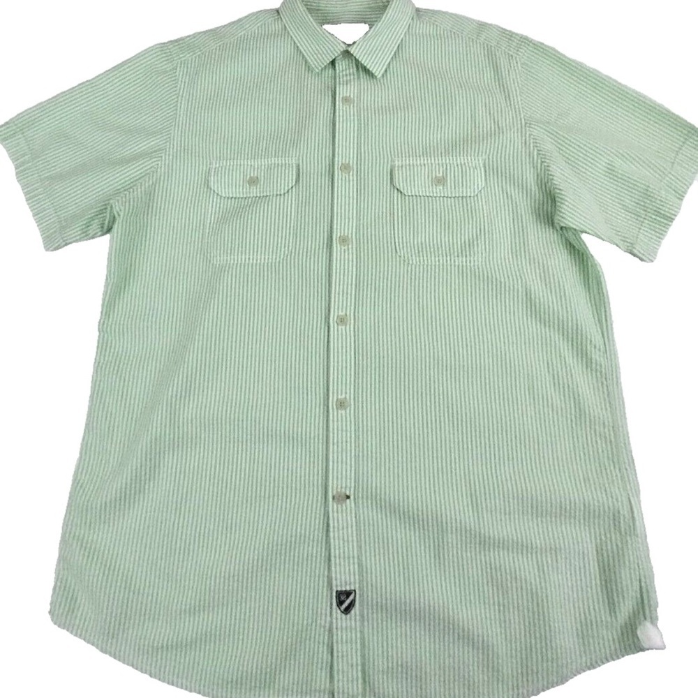 Daniel Cremieux Green Casual Button Down Shirt Short Sleeves